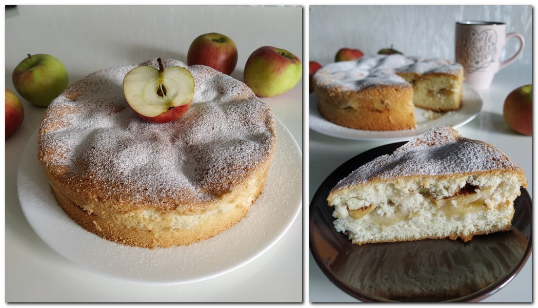 Шарлотка с яблоками за 1 минуту