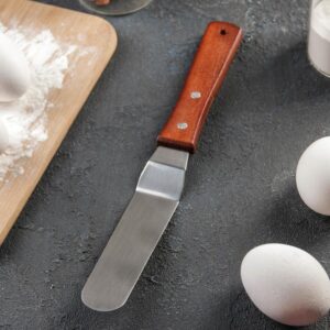 Лопатка-палетка с деревянной ручкой, изогнутая, 27 см