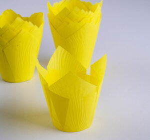 Форма бумажная «Тюльпан», жёлтый, 5 х 9 см