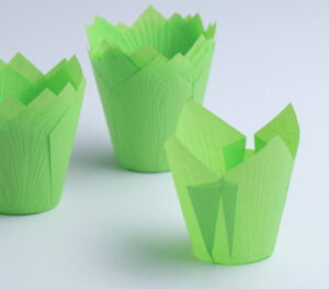 Форма бумажная «Тюльпан», зеленый, 5 х 9 см