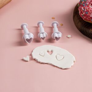 Набор плунжеров кондитерских Доляна «Сердечко», 3 шт: 1,6×1,1 см, 1,4×1 см, 1×1 см