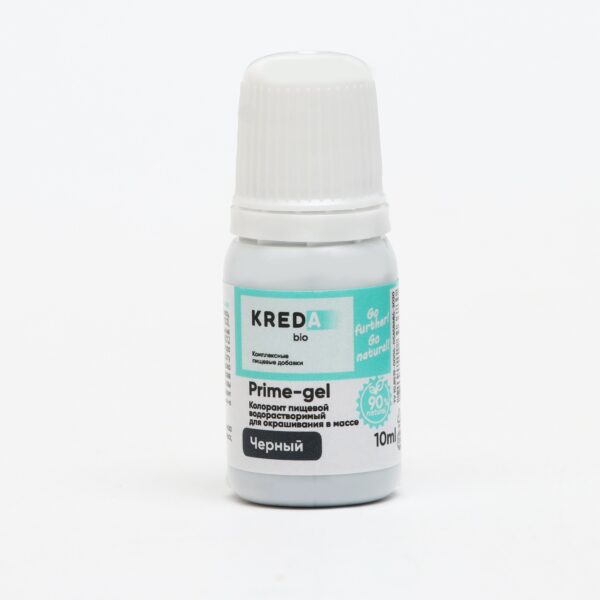 Краситель пищевой Kreda Prime-gel, водорастворимый, черный, 10 мл