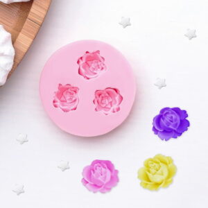 Молд силиконовый «Три малых розы», 4,5 см, цвет МИКС
