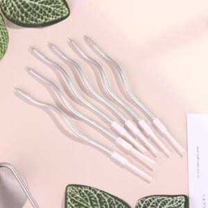 Свечи для торта «Серпантин» 6 шт, коктейльные, серебристые