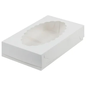 Коробка для эклеров с окошком белая 240*140*50 мм