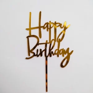 Топпер «Happy Birthday», золото / серебро / розовый / черный