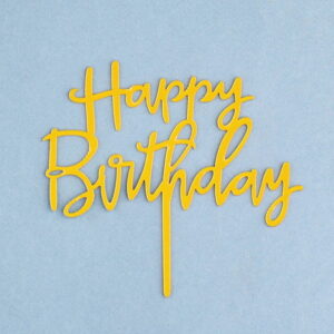 Топпер «Happy Birthday», золото / серебро / черный / розовый