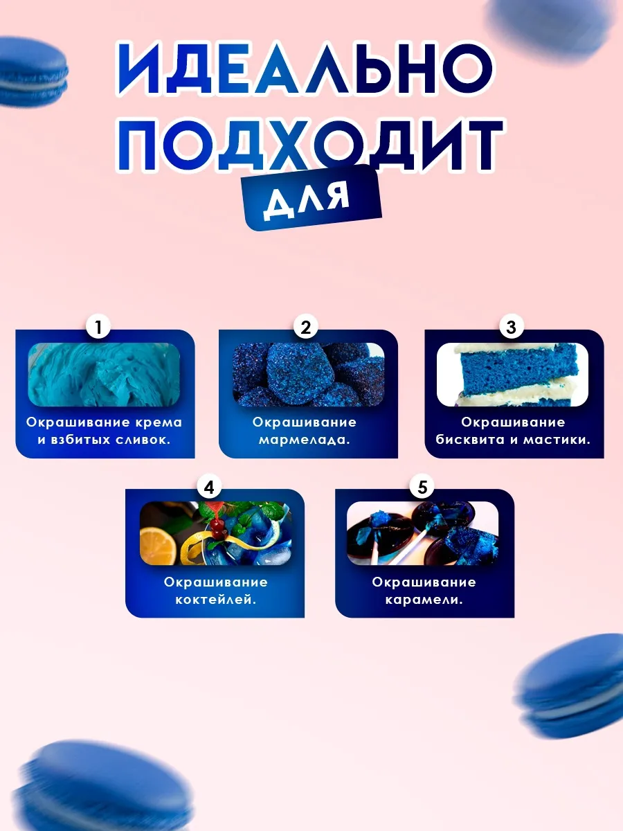 Пищевой краситель Top Decor гелевый “Синий”, 100 г