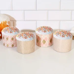 Форма бумажная для кулича «Ромбики», 90 * 90 мм