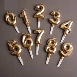 Свеча в торт «Цифра с гранью», золото