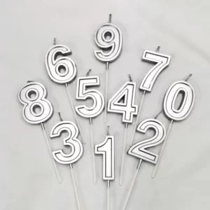 Свеча в торт на шпажке «Цифра», 4.5х3 см, серебро