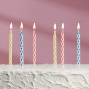 Свечи в торт незадуваемые, 10 шт, 6,5 см