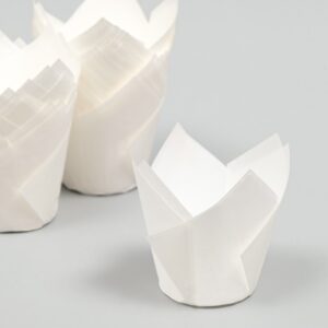 Форма для выпечки «Тюльпан», белый, 5 х 8 см