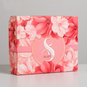 Коробочка для кондитерских изделий «8 марта», 17 × 20 × 6 см