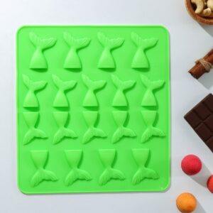 Форма для украшений Доляна «Хвост», силикон, 25×22,5×0,4 см, 18 ячеек (5,3×4 см), цвет МИКС