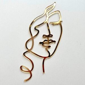 Топпер бортовой акриловый «Силуэт девушки » №1, цвет золотой