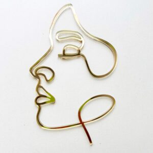 Топпер бортовой акриловый «Силуэт девушки» №3, цвет золотой