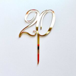 Топпер акриловый «Число 20», цвет золотой