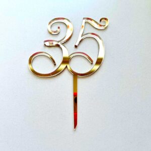 Топпер акриловый «Число 35», цвет золотой