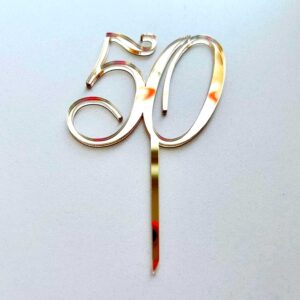 Топпер акриловый «Число 50», цвет золотой