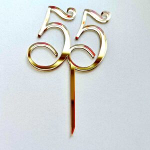 Топпер акриловый «Число 55», цвет золотой