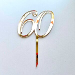 Топпер акриловый «Число 60», цвет золотой