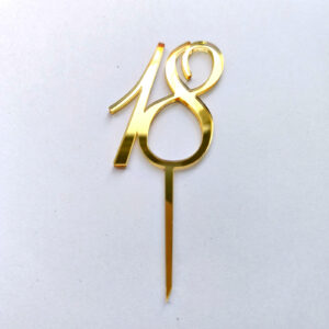 Топпер акриловый «Число 18», цвет золотой