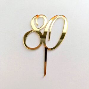 Топпер акриловый «Число 80», цвет золотой