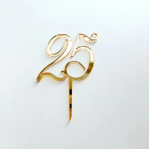 Топпер акриловый «Число 25», цвет золотой