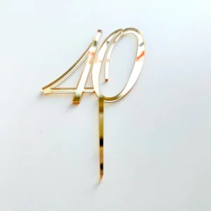 Топпер акриловый «Число 40», цвет золотой