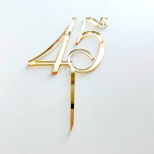 Топпер акриловый «Число 45», цвет золотой