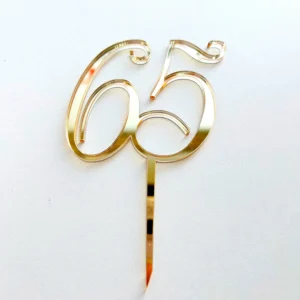 Топпер акриловый «Число 65», цвет золотой