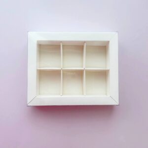 Коробка для 6 конфет с прозрачной крышкой, 12 х 16 х 3 см