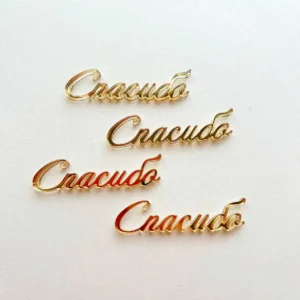 Топпер-мини акриловый “Спасибо”, цвет золотой, 1 шт.