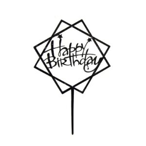 Топпер “Happy Birthday”, геометрия, черный