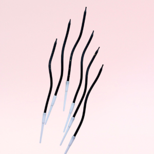 Свечи для торта витые «Серпантин» 6 шт, 12 см, коктейльные, черные с золотом