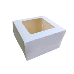 Коробка для бенто-торта 18 х 18 х 11 см, с окном, белая