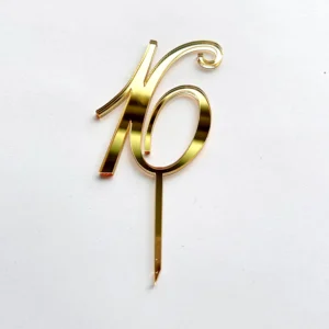 Топпер акриловый «Число 16», цвет золотой
