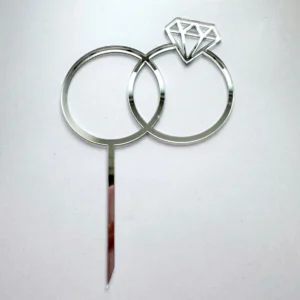 Топпер акриловый «Кольца», цвет серебряный