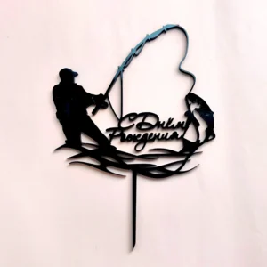 Топпер акриловый «Рыбак», цвет черный