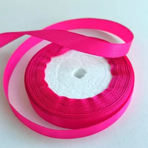 Лента атласная, 12 мм × 23 ± 1 м, цвет ярко-розовый №89