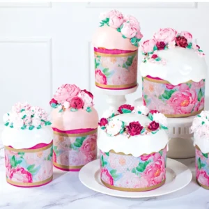 Форма бумажная для кулича «Пионы»